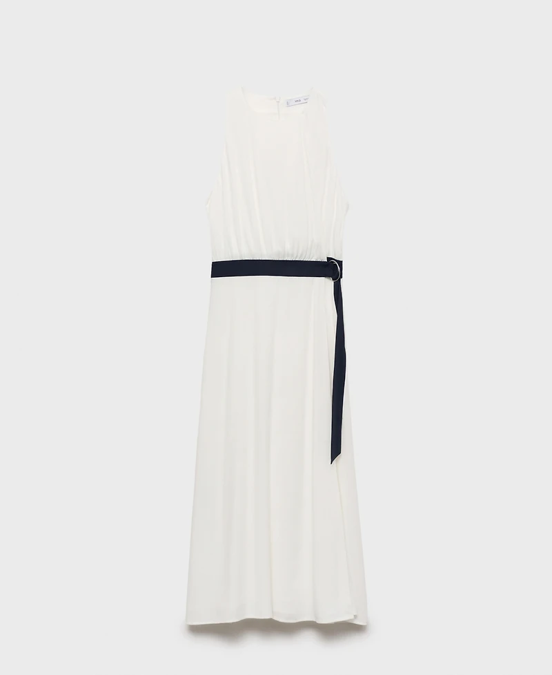 Mango Women's Contrast Belt Dress