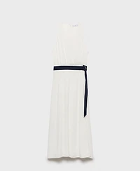 Mango Women's Contrast Belt Dress