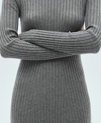 Mango Women's Perkins Collar Flared Knit Dress