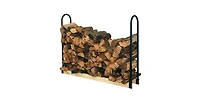 Slickblue Adjustable Length Firewood Log Rack for Indoor or Outdoor Use with Durable Storage Solution
