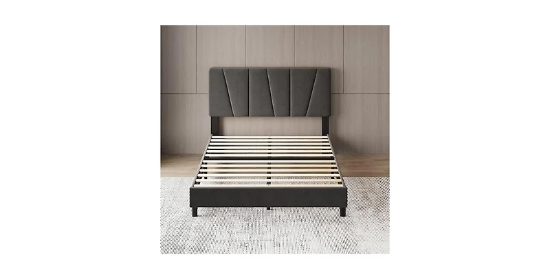 King Size Bed Frame with Adjustable Headboard