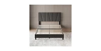 King Size Bed Frame with Adjustable Headboard