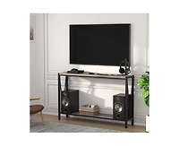 gaomon Console Table, 43.0" Entryway Table with Storage, Industrial Sofa Table with V Design, 2-Tier Narrow Console Table