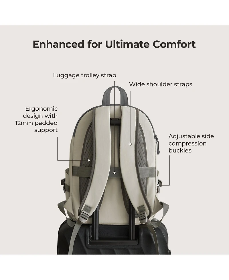 Soar 25L 180° Open Clamshell Travel Backpack Set Grey