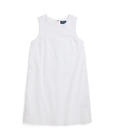 Polo Ralph Lauren Big Girls Eyelet-Embroidered Cotton Dress