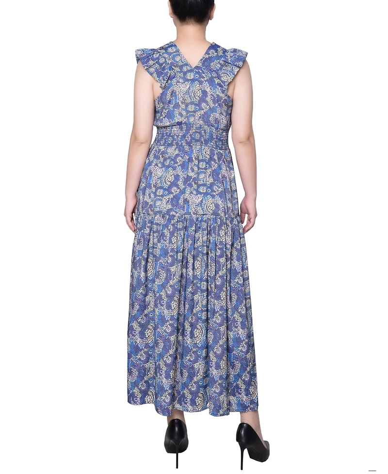 Ny Collection Petite Flutter Sleeve Midi Dress