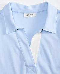 On 34th Women's Elbow-Sleeve Ribbed Polo Top, Exclusively at Macy's