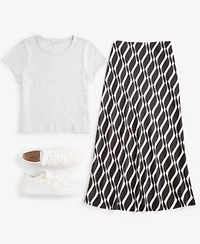 On 34th Womens Fitted T Shirt Geometric Print Slip Skirt Exclusively At Macys