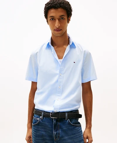 Tommy Hilfiger Men's Short Sleeve Flex Poplin Regular Fit Shirt