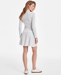On 34th Womens Tipped Long Sleeve Polo Sweater Tipped Knit Skirt Exclusively At Macys
