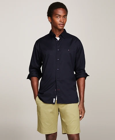 Tommy Hilfiger Men's Regular-Fit Stretch Poplin Button-Down Shirt