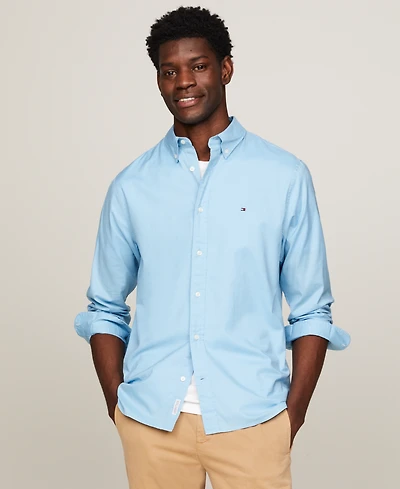 Tommy Hilfiger Men's Regular-Fit Stretch Poplin Button-Down Shirt