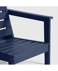 WestinTrends Outdoor Patio Hdpe Navy Blue Loveseat Sofa with Patio Cushions