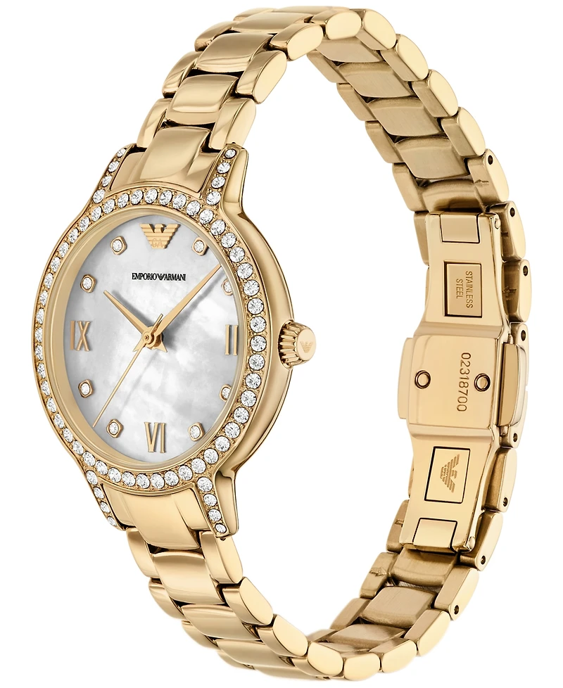 Emporio Armani Women's Gold-Tone Stainless Steel Bracelet Watch 32mm