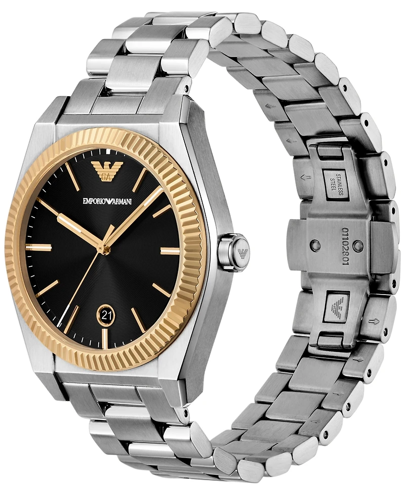 Emporio Armani Men's Interchangeable Stainless Steel Bracelet Watch 41mm Gift Set