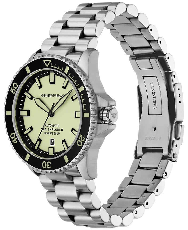 Emporio Armani Men's Automatic Sea Explorer Stainless Steel Bracelet Watch 43mm