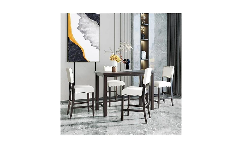 5-Piece Counter Height Dining Set for Stylish and Comfortable Dining Experience