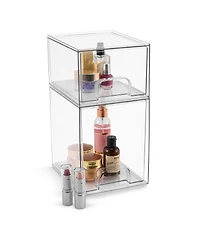 Sorbus 2 Piece (7.6 and 4.4 Tall) Makeup Organizer Case with Pull-Out Drawers