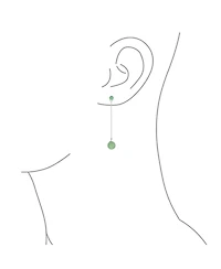 Bling Jewelry Simple Dangle Earrings with Black Onyx or Green Jade in Sterling Silver