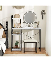 Gouun Compact Computer Desk Workstation with 4 Tier Shelves for Home and Office