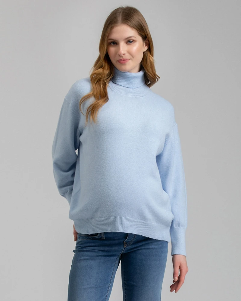 Pietro Brunelli Maternity Oversized Puffy Long Sleeve Emerald Sweater