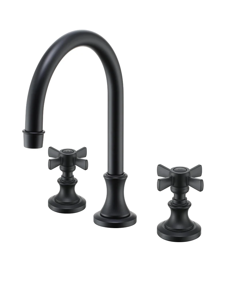 Boyel Living Bathroom Faucets for Sink 3 Hole Gold, 8 Inch Widespread Bathroom Sink Faucet 2 Handles Mid-Arc Kitchen Faucets with cUPC Flexible Hose