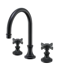 Boyel Living Bathroom Faucets for Sink 3 Hole Gold, 8 Inch Widespread Bathroom Sink Faucet 2 Handles Mid-Arc Kitchen Faucets with cUPC Flexible Hose