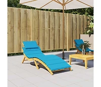 Sun Lounger Cushion Blue 73.2"x22.8"x1.6" Oxford Fabric