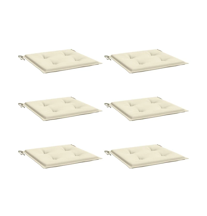 Garden Chair Cushions 6 pcs Cream 15.7"x15.7"x1.6" Oxford Fabric