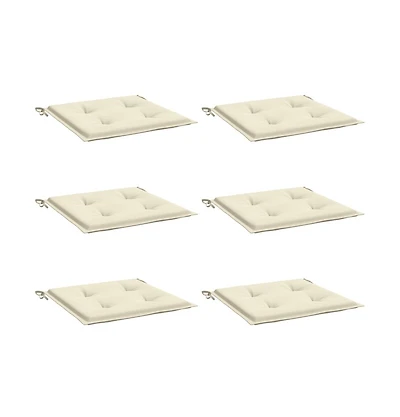 Garden Chair Cushions 6 pcs Cream 15.7"x15.7"x1.6" Oxford Fabric