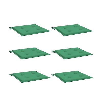 vidaXL Garden Chair Cushions 6 pcs Green 15.7"x15.7"x1.2" Oxford Fabric