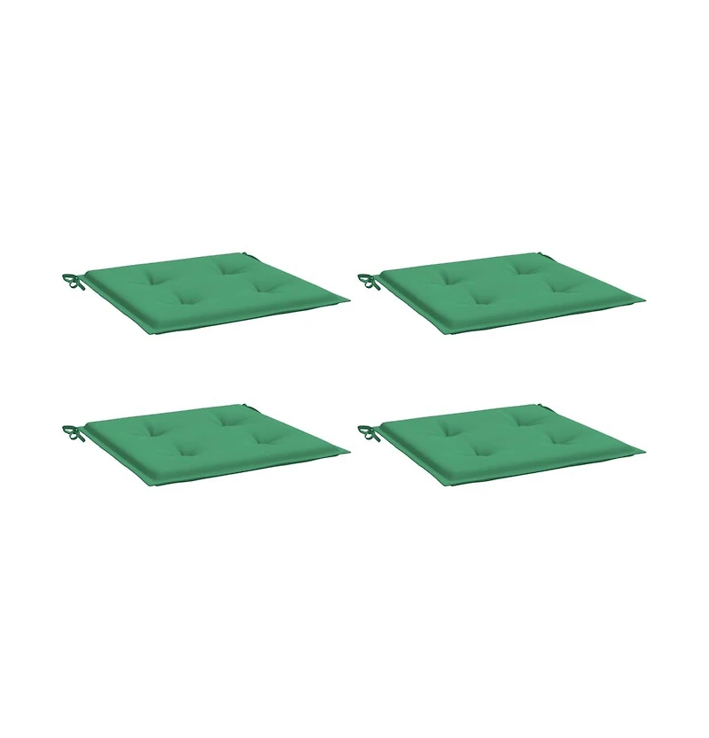 vidaXL Garden Chair Cushions 4 pcs Green 19.7"x19.7"x1.2" Oxford Fabric