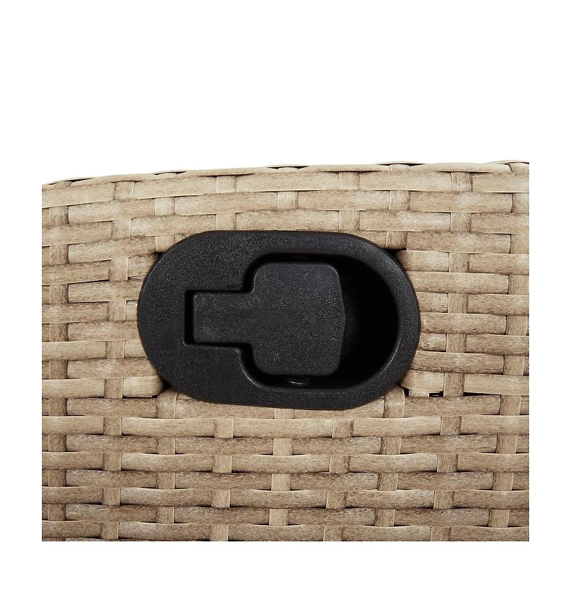 Reclining Patio Chair with Cushions Beige Poly Rattan