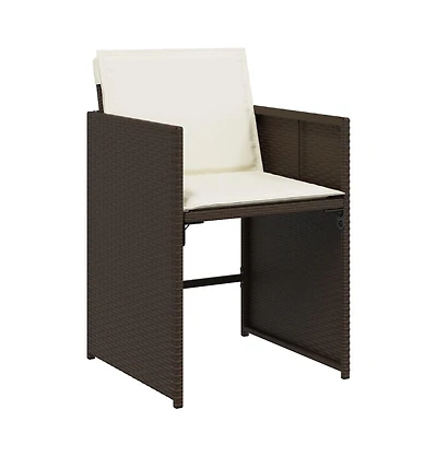 Patio Chairs with Cushions 4 pcs Poly Rattan