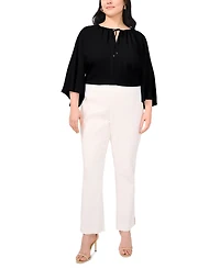 Vince Camuto Plus Split-Neck 3/4-Angel-Sleeve Blouse
