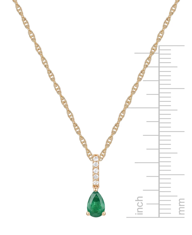 Macy's Sapphire (1/2 ct. t.w.) & Diamond (1/20 Linear Pendant 18" Necklace 14k White Gold (Also Available Ruby Emerald)