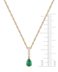 Macy's Sapphire (1/2 ct. t.w.) & Diamond (1/20 Linear Pendant 18" Necklace 14k White Gold (Also Available Ruby Emerald)