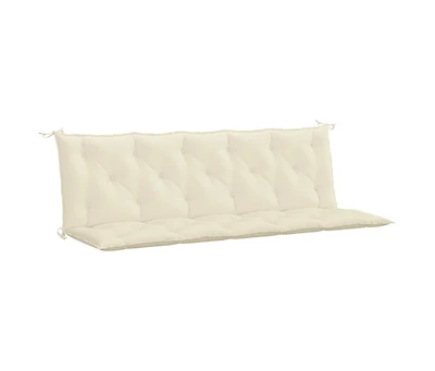 Garden Bench Cushion Cream White 70.9"x(19.7"+19.7")x2.8" Oxford Fabric