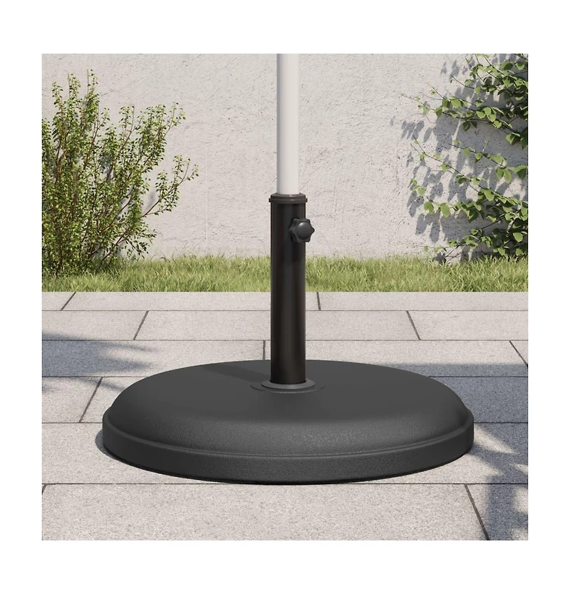 vidaXL Parasol Base Black Plastic and concrete base, iron tube Universal