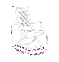 vidaXL Garden Chair Set of 2 Natural Bamboo Bamboo Medium Foldable