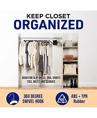 Lifemaster 30 Pcs. of Dry Wet Clothes Hangers for Clothes - Heavy Duty Coat Hanger Set with 360° Swivel Hook