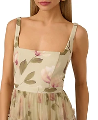 Adrianna Women's Printed Tiered Sleeveless Midi Dress