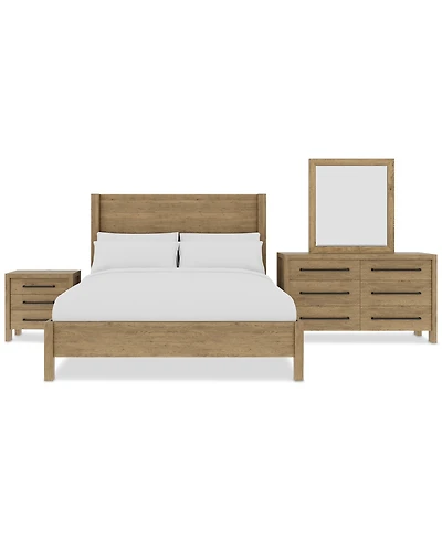 Davie 3-Pc. King Set (Panel Bed, Dresser & 3-Drawer Nightstand)