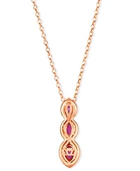 Le Vian Ruby (1 ct. t.w.) & Nude Diamond (3/8 ct. t.w.) Pendant 18" Necklace in 14 Strawberry Gold