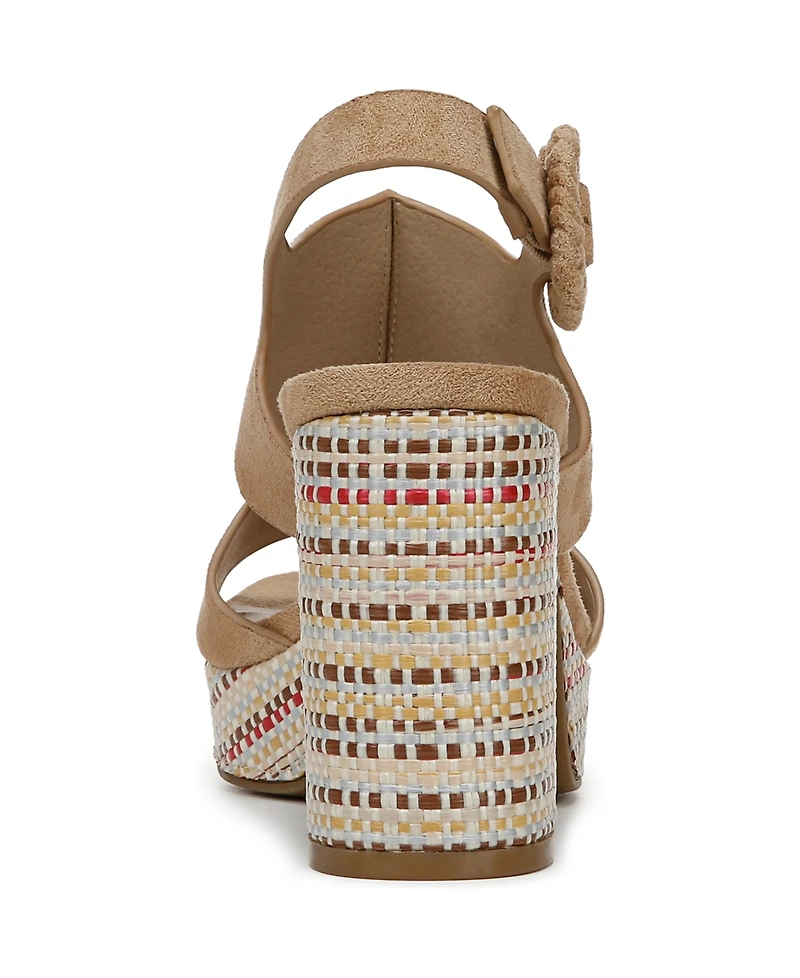 LifeStride Women's Audra Open Square Toe Block Heel Platform Sandals