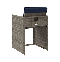 Patio Chairs with Cushions 4 pcs Gray Poly Rattan