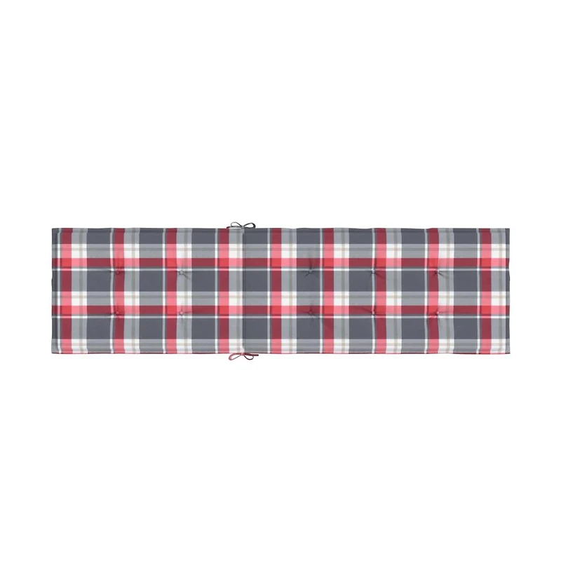 vidaXL Deck Chair Cushion Red Check Pattern (29.5"+41.3")x19.7"x1.6"