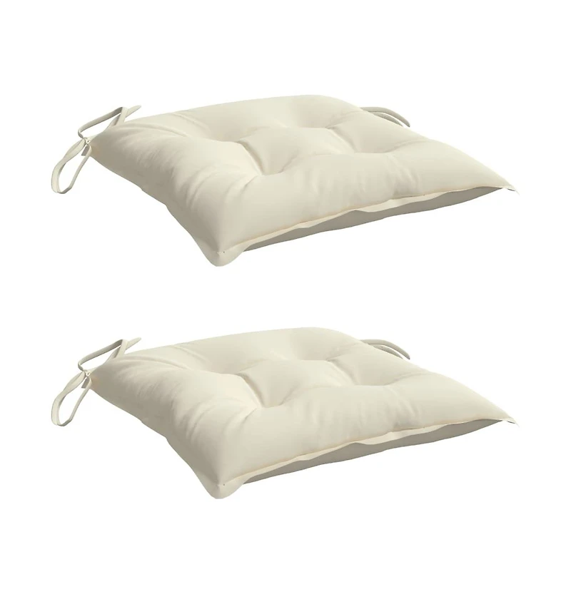 Chair Cushions 2 pcs Cream White 19.7"x19.7"x2.8" Oxford Fabric