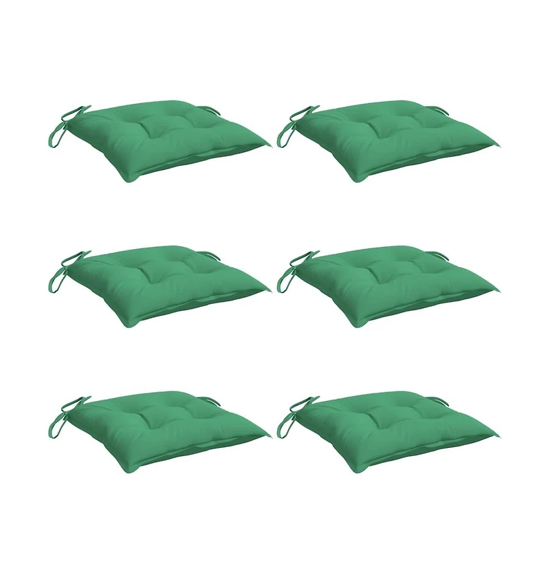 Chair Cushions 6 pcs Green 19.7"x19.7"x2.8" Oxford Fabric