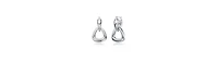 Interlocking V-Shape Dangle Earrings White Gold Plated or 14K